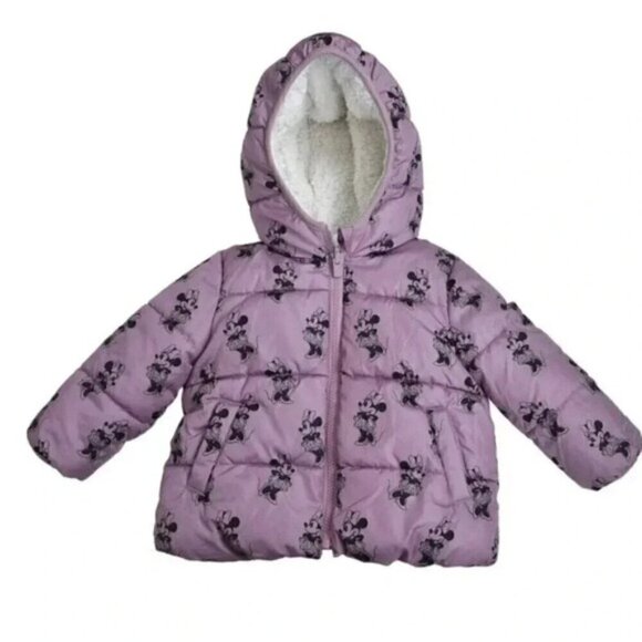 Gap Disney Minnie Mouse Reversible Sherpa ColdControl  Max Puffer Jacket 18-24M - Picture 4 of 11